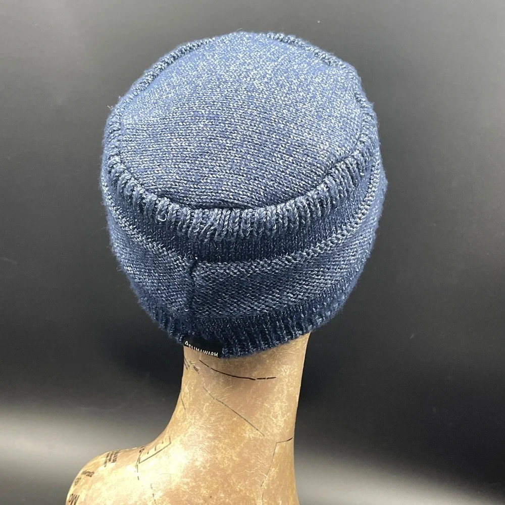 Adidas Climawarm Knit Visor Beanie Blue Marl Fleece Lined Brimmed Hat Cap 1574